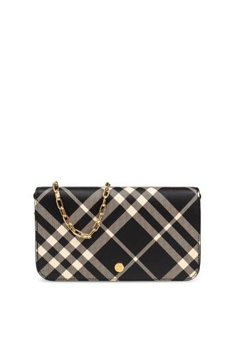 Mini Check-printed Chain Strap Wallet - Burberry - Modalova