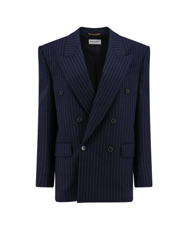 Double-breasted Pinstripe Wool Blazer - Saint Laurent - Modalova