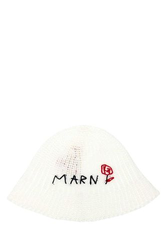 Marni White Crochet Bucket Hat - Marni - Modalova