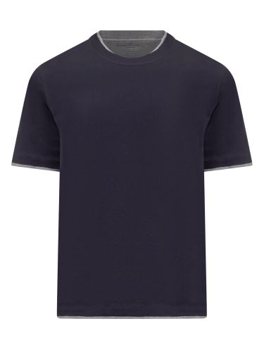 Jersey T-shirt With Ribbed Hem - Brunello Cucinelli - Modalova