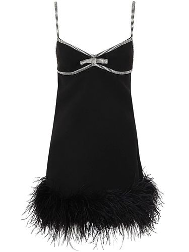 Black Crepe Feather Mini Dress - self-portrait - Modalova