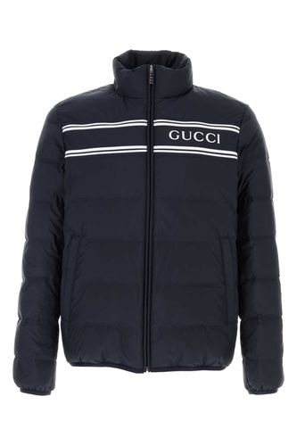 Navy Blue Polyester Down Jacket - Gucci - Modalova