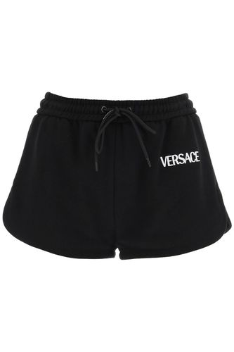 Sporty Shorts With Logo Embroidery - Versace - Modalova