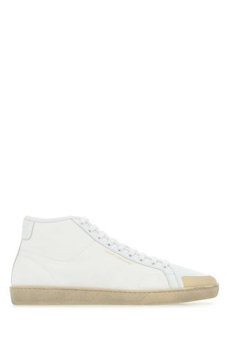 White Canvas And Leather Court Classic Sl/39 Sneakers - Saint Laurent - Modalova