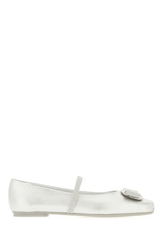 Silver Nappa Leather Zina Ballerinas - Ferragamo - Modalova