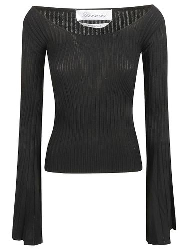 Wide Neck Flare Cuffs Knit Sweater - Blumarine - Modalova