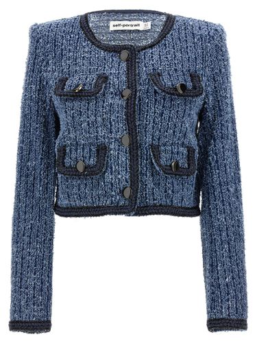 Textured Denim Short Jacket - self-portrait - Modalova