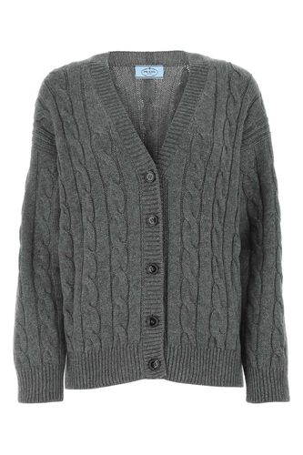 Grey Cashmere Oversize Cardigan - Prada - Modalova