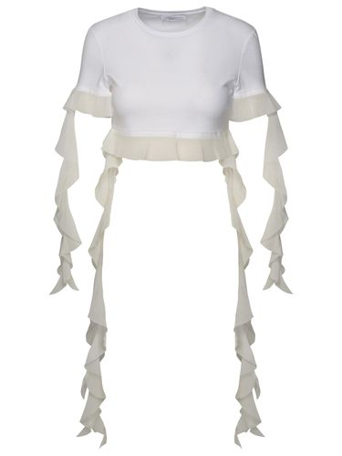 Blumarine White Cotton T-shirt - Blumarine - Modalova