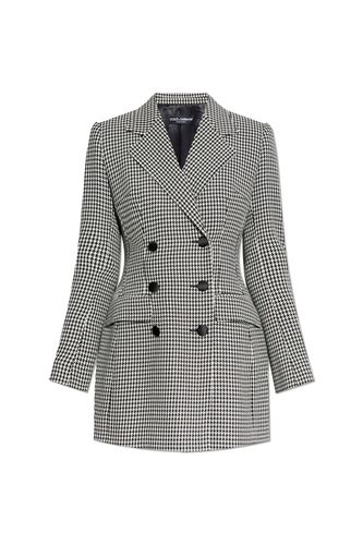 Double-breasted Houndstooth Jacket - Dolce & Gabbana - Modalova