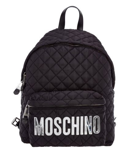 Logo Patched Quilted Backpack - Moschino - Modalova