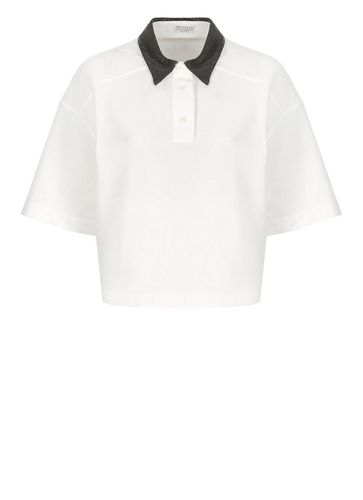 Jewelled Collar Polo Shirt - Brunello Cucinelli - Modalova