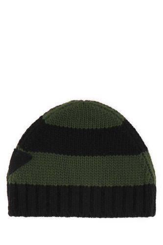 Embroidered Wool Blend Beanie Hat - Prada - Modalova