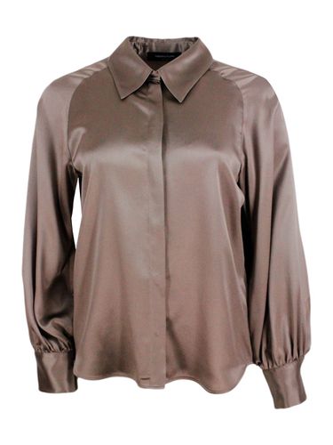 Long-sleeved Stretch Silk Shirt With Button Closure - Fabiana Filippi - Modalova