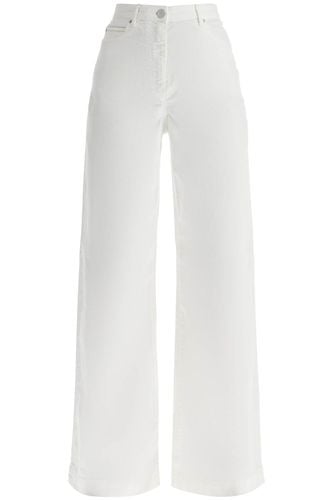 Wide Leg Twill Trousers In Italian - Pinko - Modalova