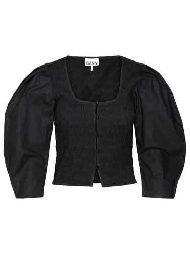 Ganni Black Organic Cotton Blouse - Ganni - Modalova