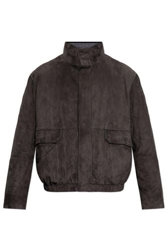 Suede Jacket With Stand Collar - Emporio Armani - Modalova