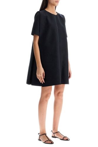 Loose Dress With Wide Neckline Black Cotton Short Sleeve - Marni - Modalova