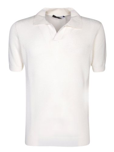 Tagliatore Crochet White Polo Shirt - Tagliatore - Modalova