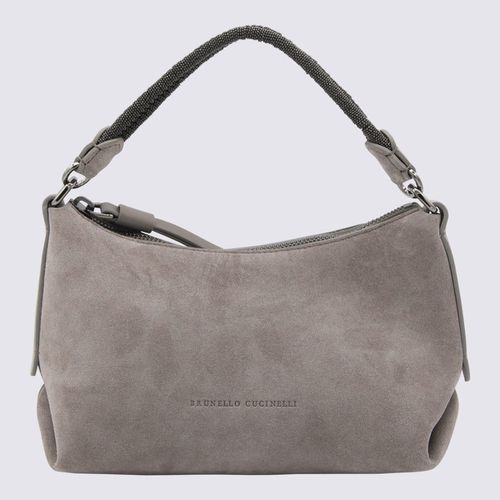 Grey Calf Suede Shoulder Bag - Brunello Cucinelli - Modalova