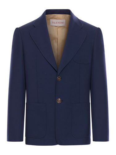 Single Breasted Wool Gabardine Jacket - Valentino Garavani - Modalova