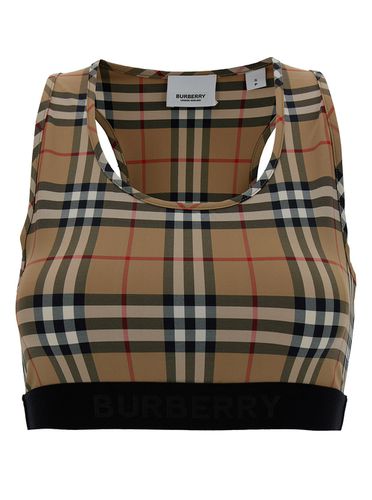 Sports Bra With Vintage Check Motif In Jersey Woman - Burberry - Modalova