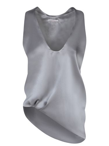 Rev Light Grey Asymmetric Satin Top - Rev - Modalova