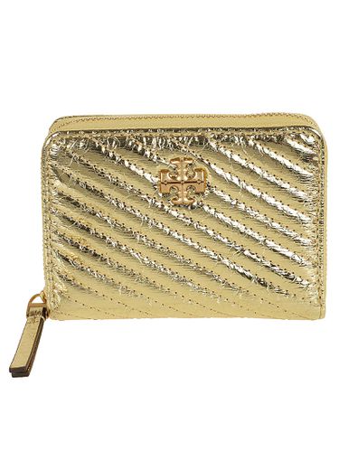 Kira Metallic Moto Quilt Small Zip Around Wallet - Tory Burch - Modalova