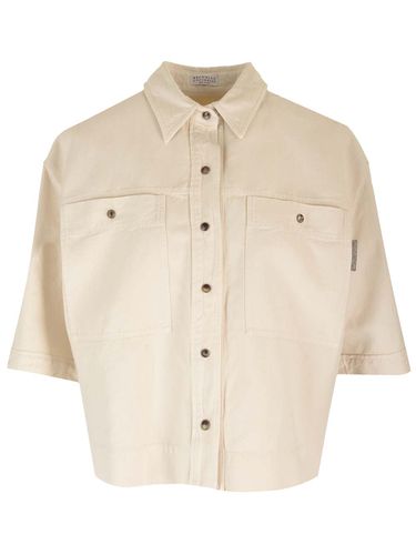 Cropped Shirt In Cotton And Linen - Brunello Cucinelli - Modalova