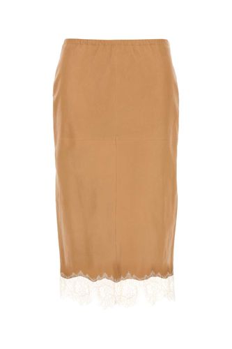 Blumarine Camel Leather Skirt - Blumarine - Modalova