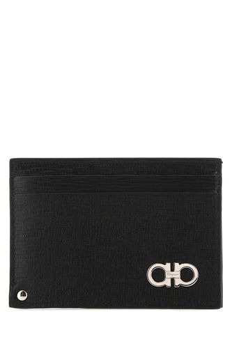 Black Leather Gancini Card Holder - Ferragamo - Modalova