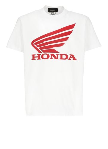 Honda T-shirt With Logo Print On The Chest In Cotton Man - Dsquared2 - Modalova