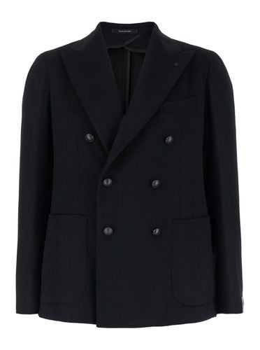 Montecarlo Double-breasted Jacket With Peak Revers In Wool Blend Man - Tagliatore - Modalova