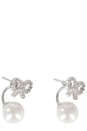 Crystal Bow Pearl Jacket Earrings - self-portrait - Modalova