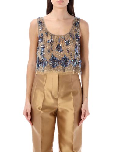 Beads And Sequins Crop Top - Alberta Ferretti - Modalova