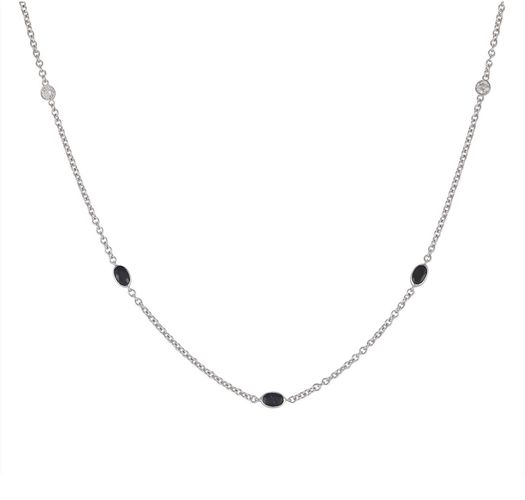 Lo Spazio Sapphire and Diamond Necklace - Lo Spazio Jewelry - Modalova