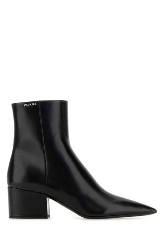 Prada Black Leather Ankle Boots - Prada - Modalova