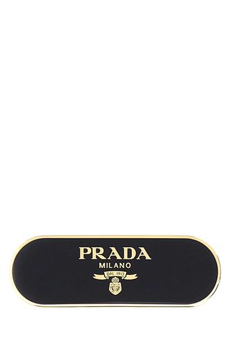 Prada Black Metal Hair Clip - Prada - Modalova