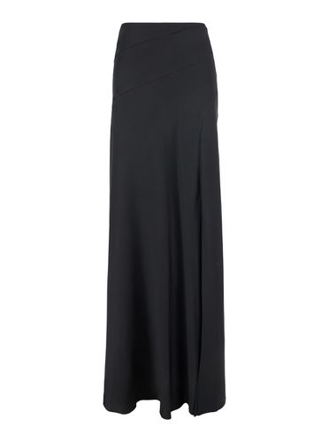 Long Relaxed Black Skirt In Silk Blend Woman - Alberta Ferretti - Modalova