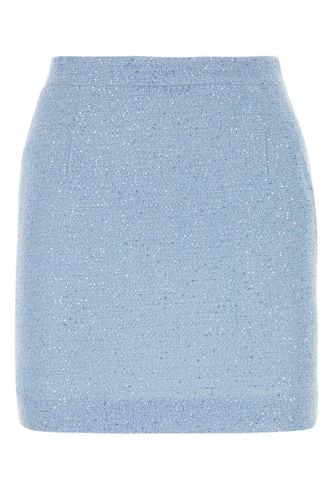 Light-blue Tweed Mini Skirt - Alessandra Rich - Modalova