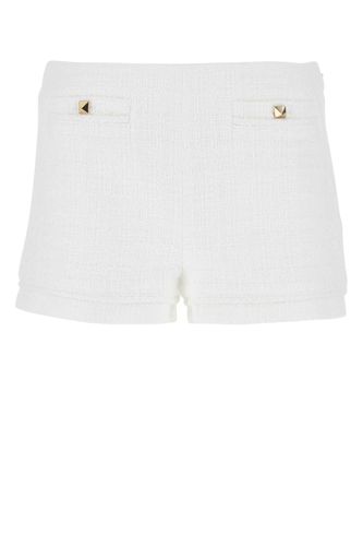 White Cotton Couture Tweed Shorts - Valentino Garavani - Modalova
