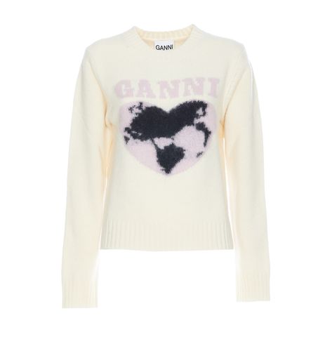 Ganni Graphic Soft Wool Sweater - Ganni - Modalova