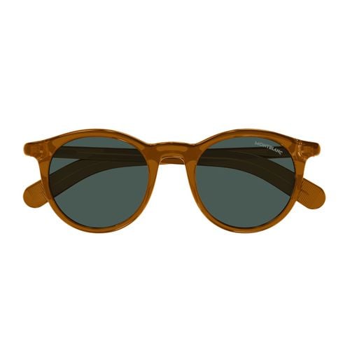 Mb0353s Linea Snowcap 002 Brown Green Sunglasses - Montblanc - Modalova