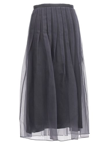 Monile Detail Silk Skirt - Brunello Cucinelli - Modalova