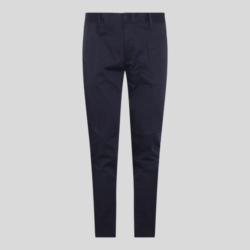 Navy Cotton Blend Pants - Emporio Armani - Modalova