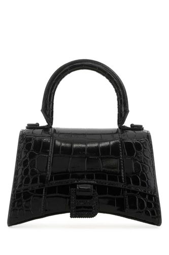 Black Leather Xs Hourglass Handbag - Balenciaga - Modalova