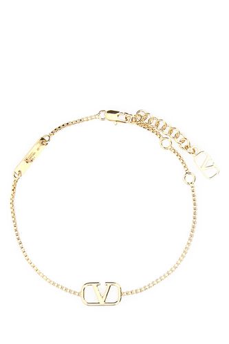 Gold Metal Vlogo Signature Bracelet - Valentino Garavani - Modalova