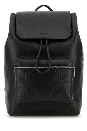 Burberry Black Leather Backpack - Burberry - Modalova