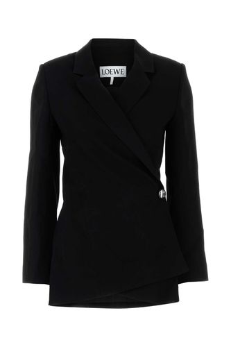 Loewe Black Stretch Crepe Blazer - Loewe - Modalova