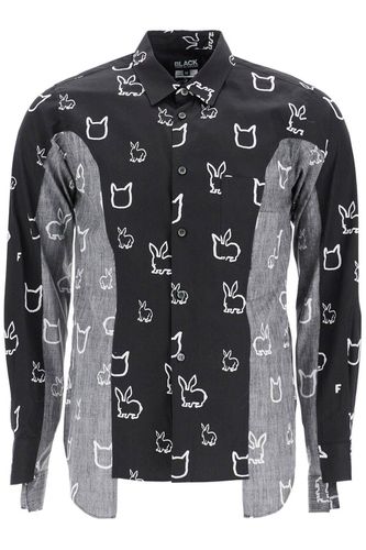 Graphic Printed Panelled Shirt - Black Comme des Garçons - Modalova